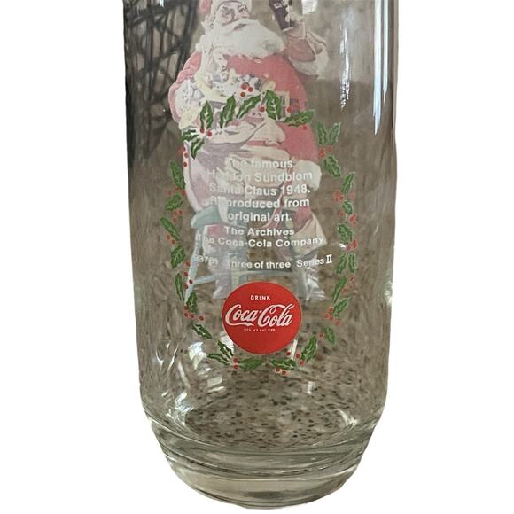 Vintage Coca Cola Coke Haddon Sundblom Santa Christmas 6" High Glass-‎ 1… - Picture 4 of 13